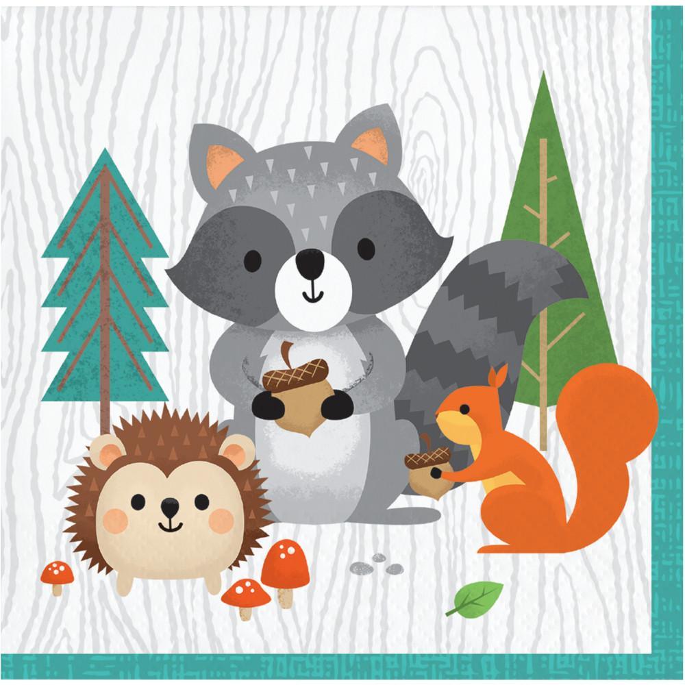 Buy Baby Shower Woodland Animals beverage napkins, 16 per package sold at Party Expert