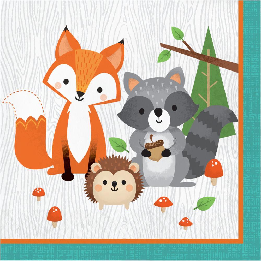 Buy Baby Shower Woodland Animals lunch napkins, 16 per package sold at Party Expert