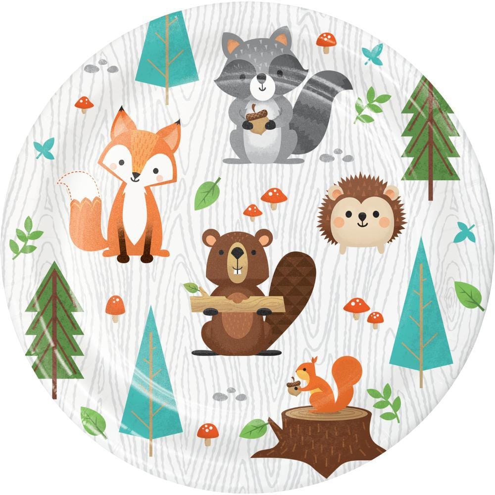 Buy Baby Shower Woodland Animals paper plates 7 inches, 8 per package sold at Party Expert