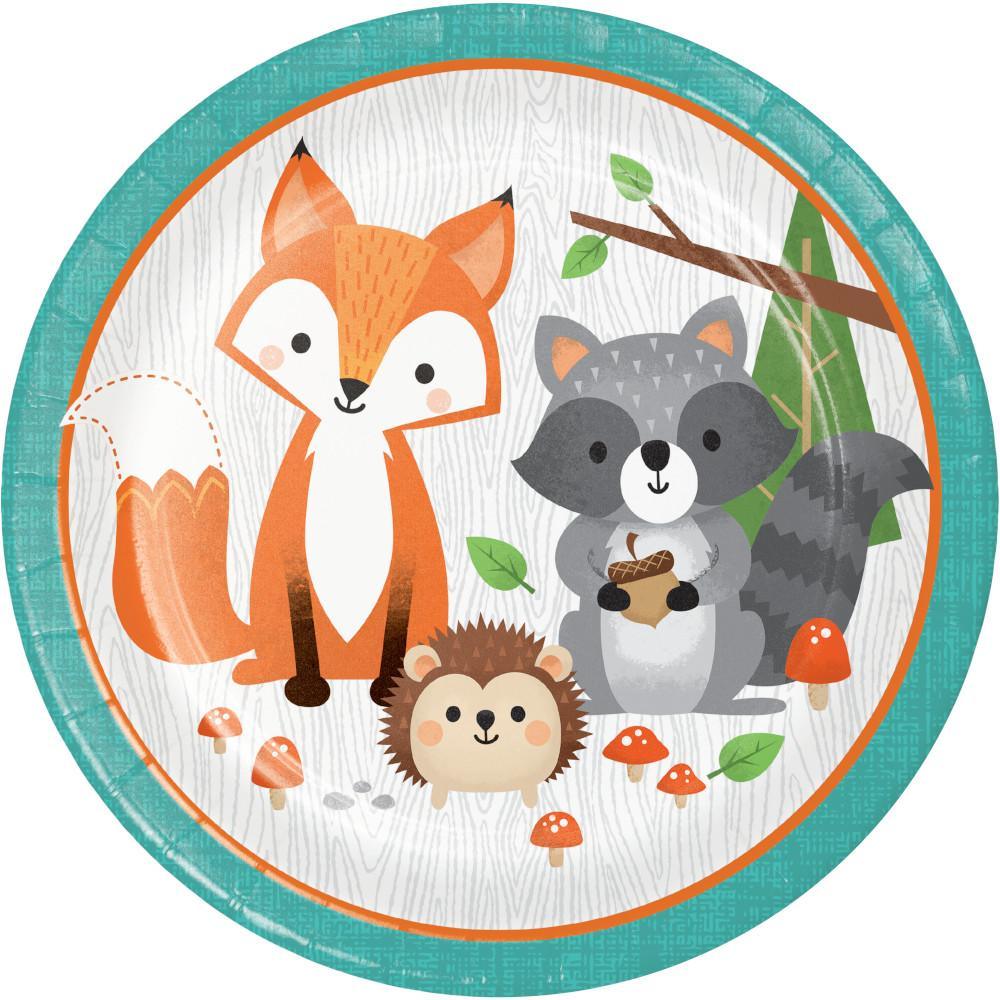 Buy Baby Shower Woodland Animals paper plates 9 inches, 8 per package sold at Party Expert