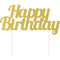 Buy Cake Supplies Cake Topper Happy Bday Glitter - Gld sold at Party Expert