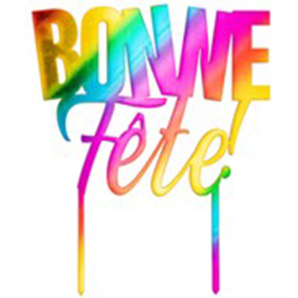 Buy Cake Supplies Rainbow Cake Topper -Bonne Fête sold at Party Expert