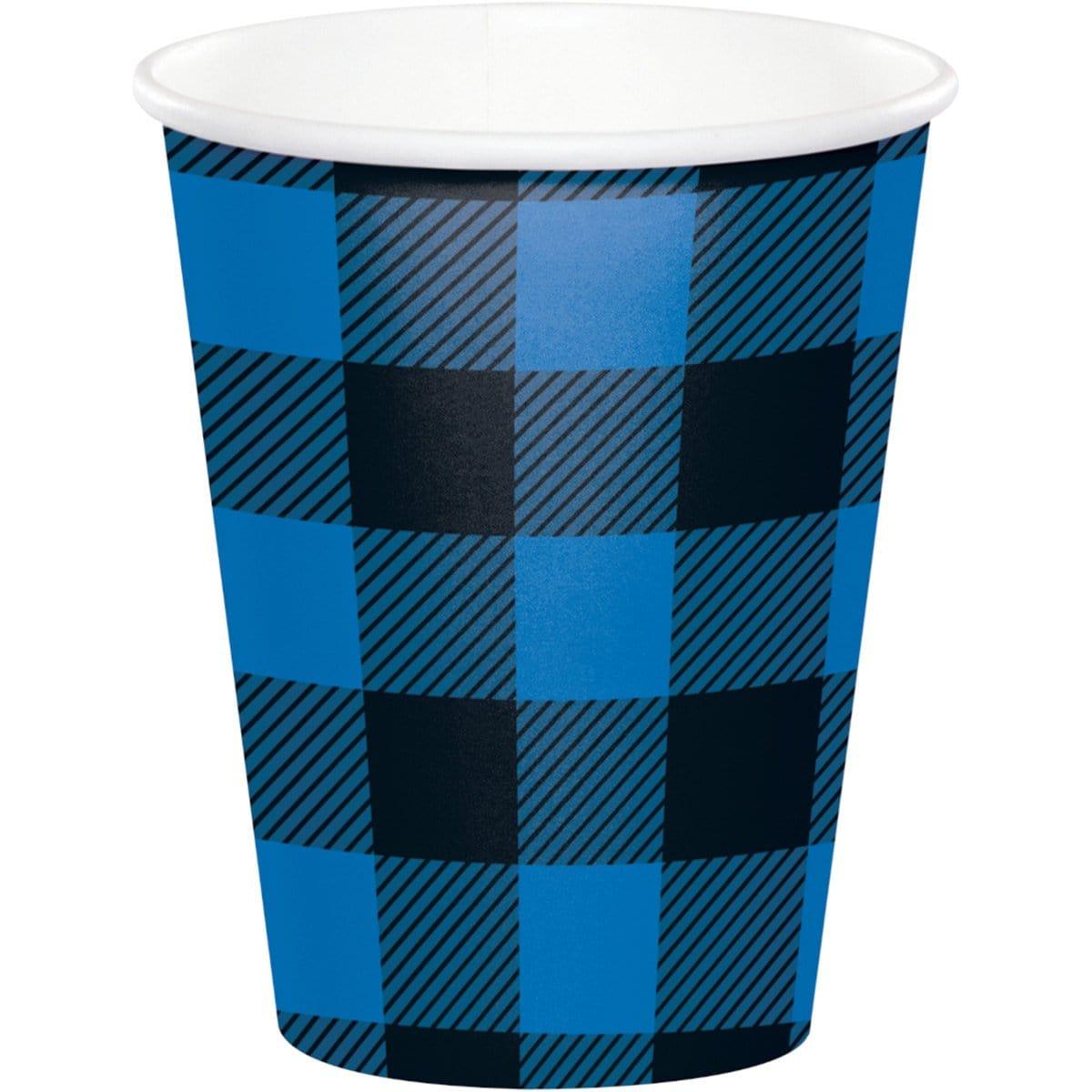 Buy Everyday Entertaining Blue Buffalo Plaid Cups, 9 Oz., 8 Count sold at Party Expert