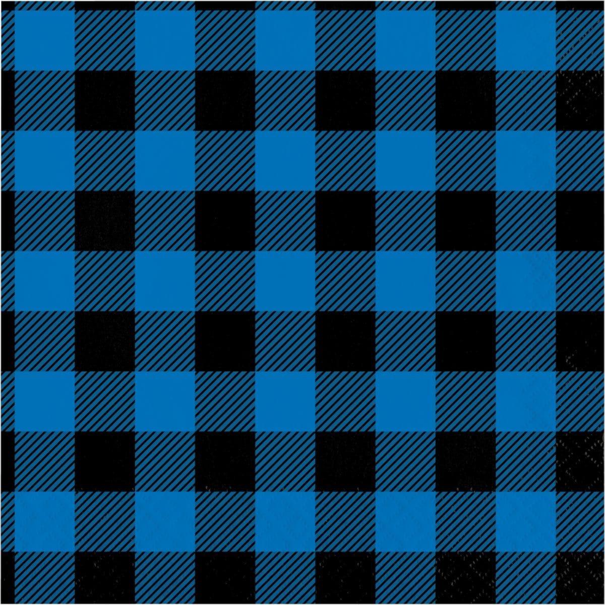 Buy Everyday Entertaining Blue Buffalo Plaid Lunch Napkins, 16 Count sold at Party Expert