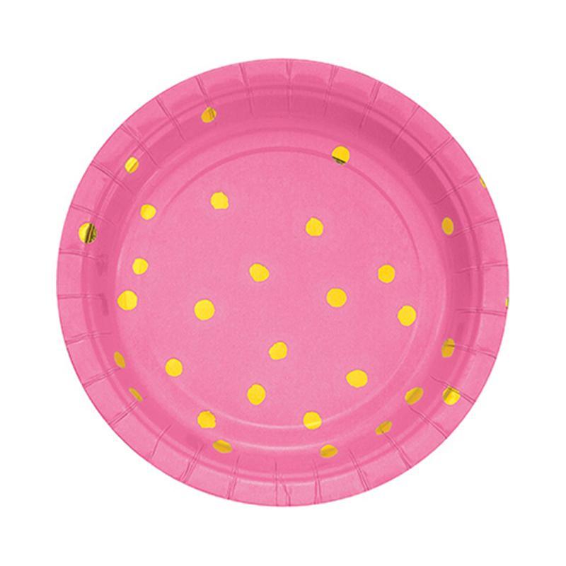 Buy Everyday Entertaining Candy Pink Paper Plates 7 Inches, 8 per Package sold at Party Expert