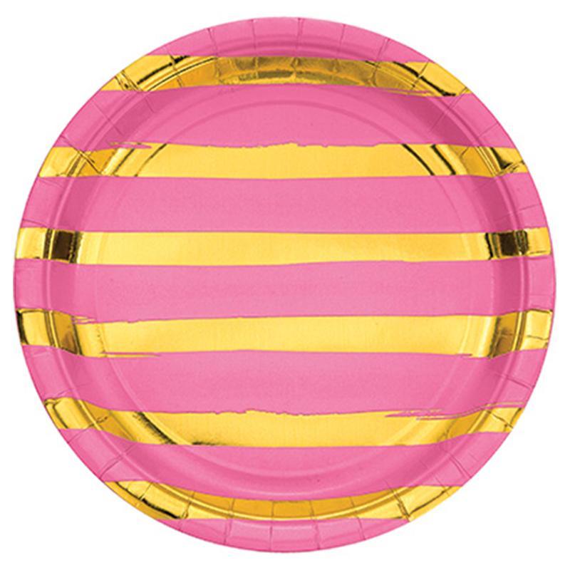Buy Everyday Entertaining Candy Pink Paper Plates 9 Inches, 8 per Package sold at Party Expert