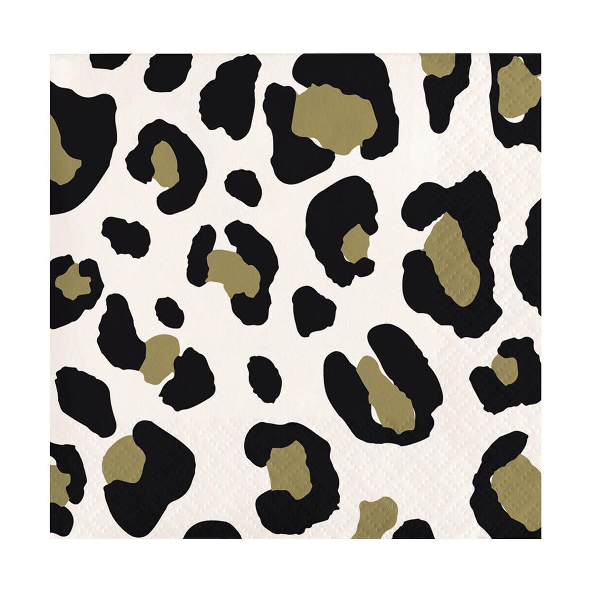 CREATIVE CONVERTING Everyday Entertaining Leopard Beverage Napkins, 16 Count