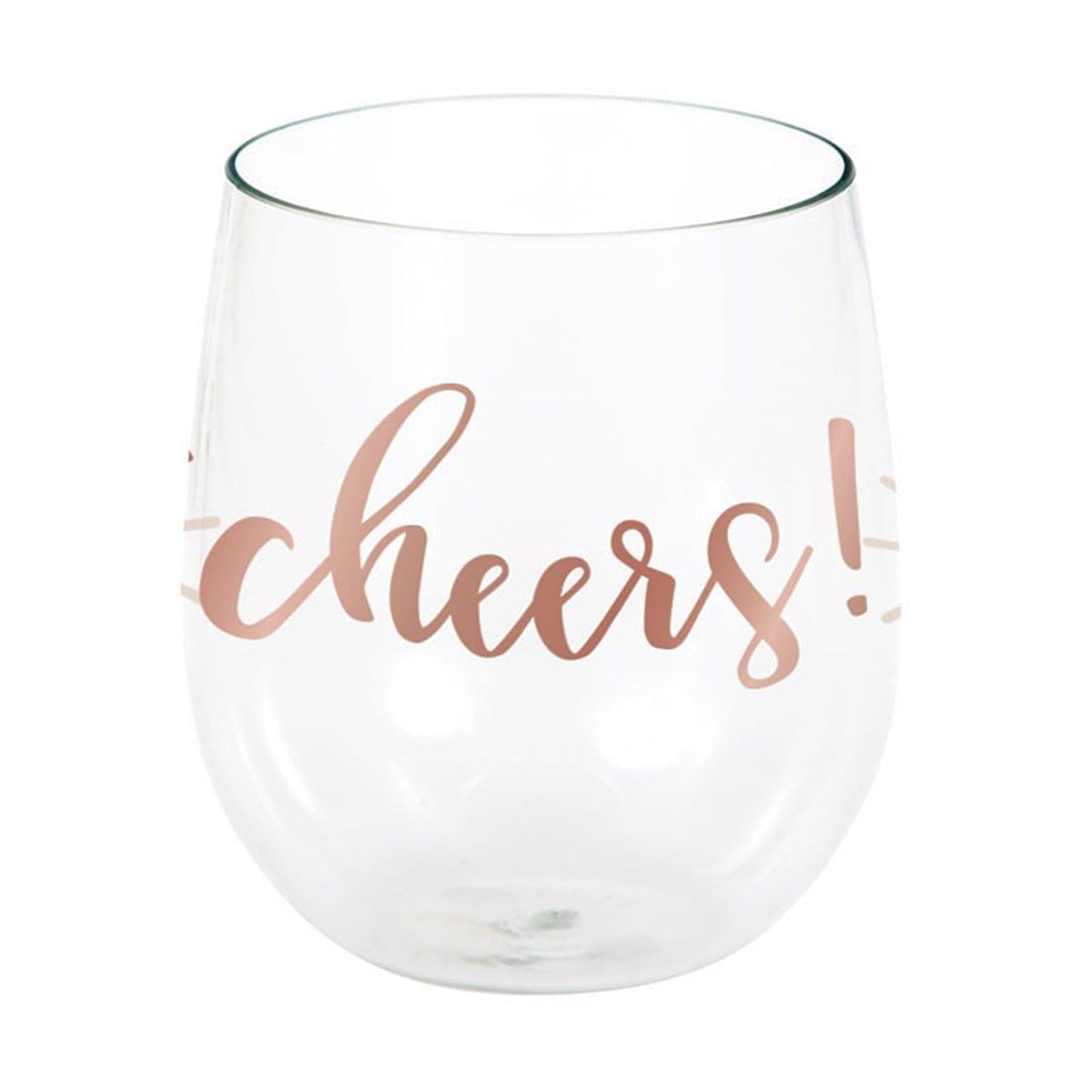 Buy Everyday Entertaining Rosé All Day Cheers Wine Glass, 14 Ounces sold at Party Expert