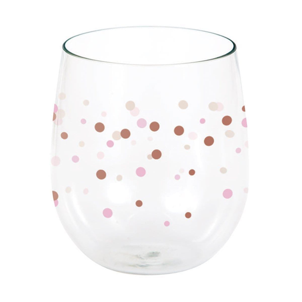 Buy Everyday Entertaining Rosé All Day Dots Wine Glass, 14 Ounces sold at Party Expert
