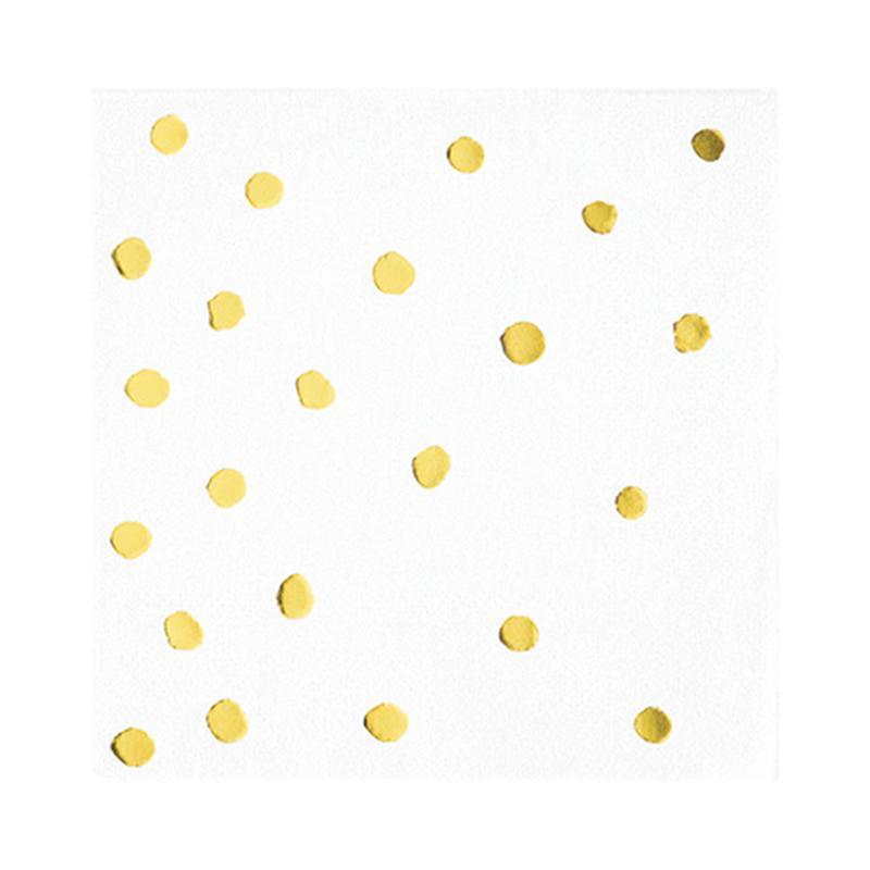 Buy Everyday Entertaining White & Gold Beverage Napkins, 16 per Package sold at Party Expert