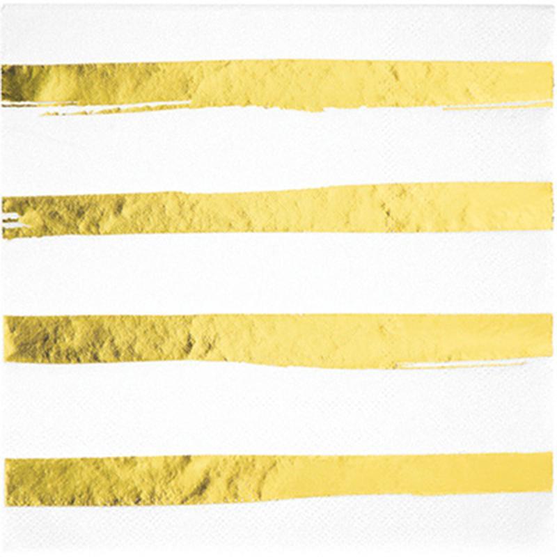 Buy Everyday Entertaining White & Gold Lunch Napkins, 16 per Package sold at Party Expert