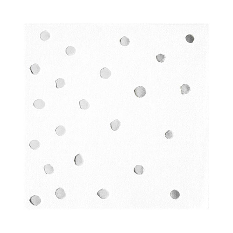 Buy Everyday Entertaining White & Silver Beverage Napkins, 16 per Package sold at Party Expert