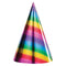 Buy General Birthday Rainbow Foil Birthday - Hats 8/pkg sold at Party Expert