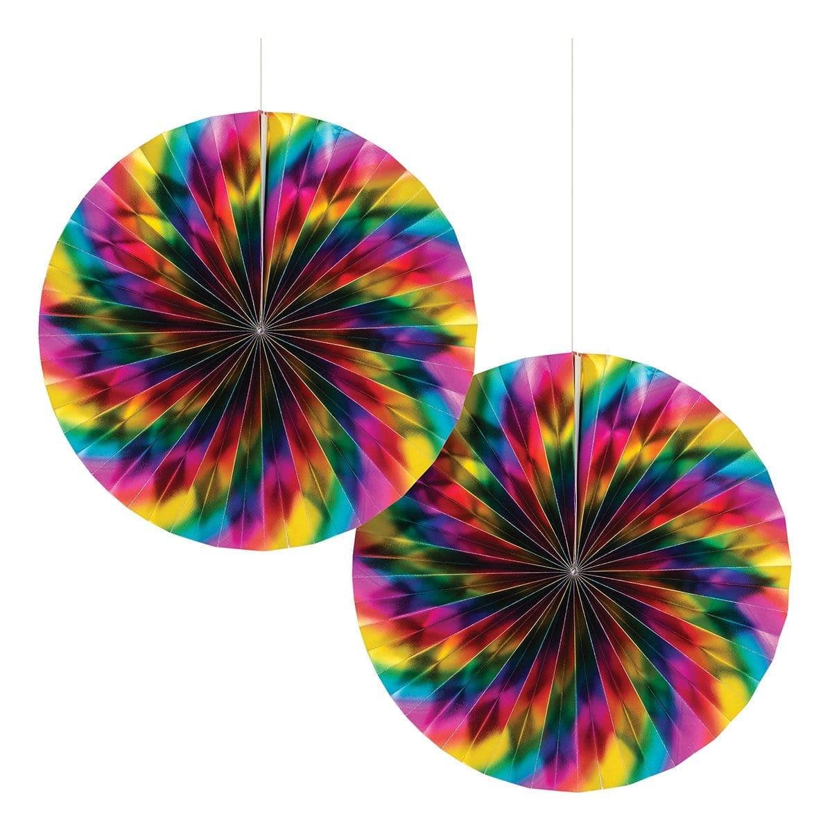 Buy General Birthday Rainbow Foil Birthday - Paper Fan 2/pkg sold at Party Expert