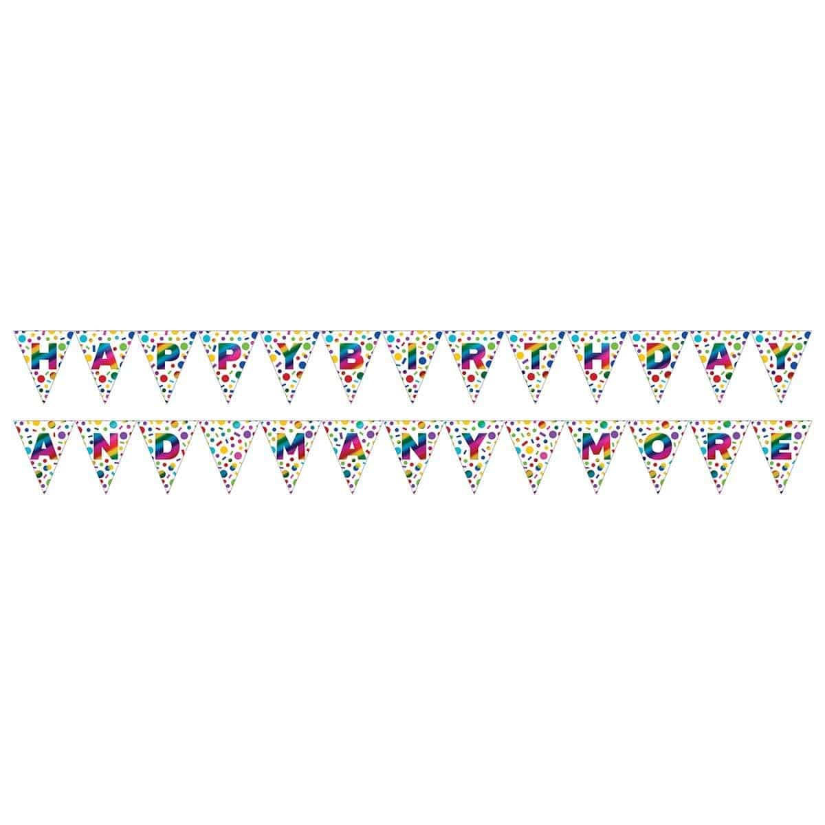 Buy General Birthday Rainbow Foil Birthday - Pennant Banner sold at Party Expert