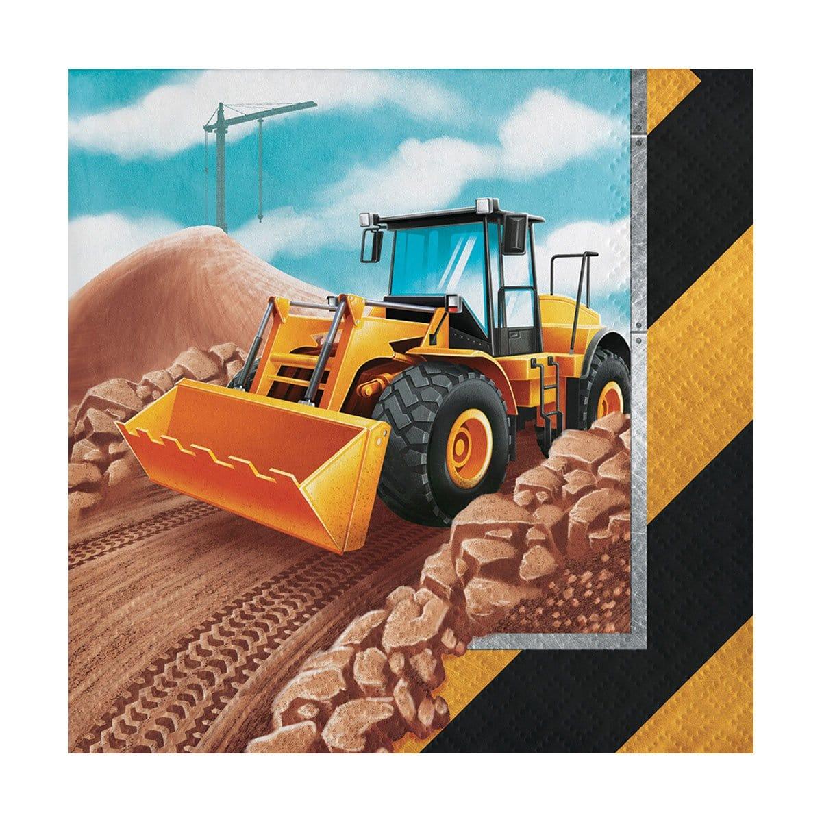 Buy Kids Birthday Big Dig Construction beverage napkins, 16 per package sold at Party Expert