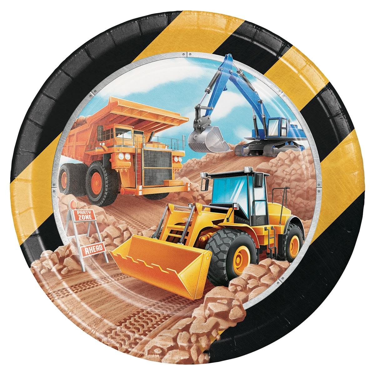 Buy Kids Birthday Big Dig Construction Dinner plates 9 inches, 8 per package sold at Party Expert
