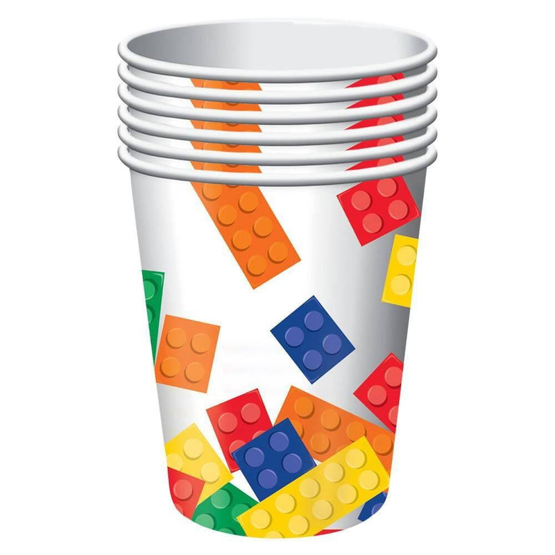Buy Kids Birthday Block Party paper cups 9 ounces, 8 per package sold at Party Expert