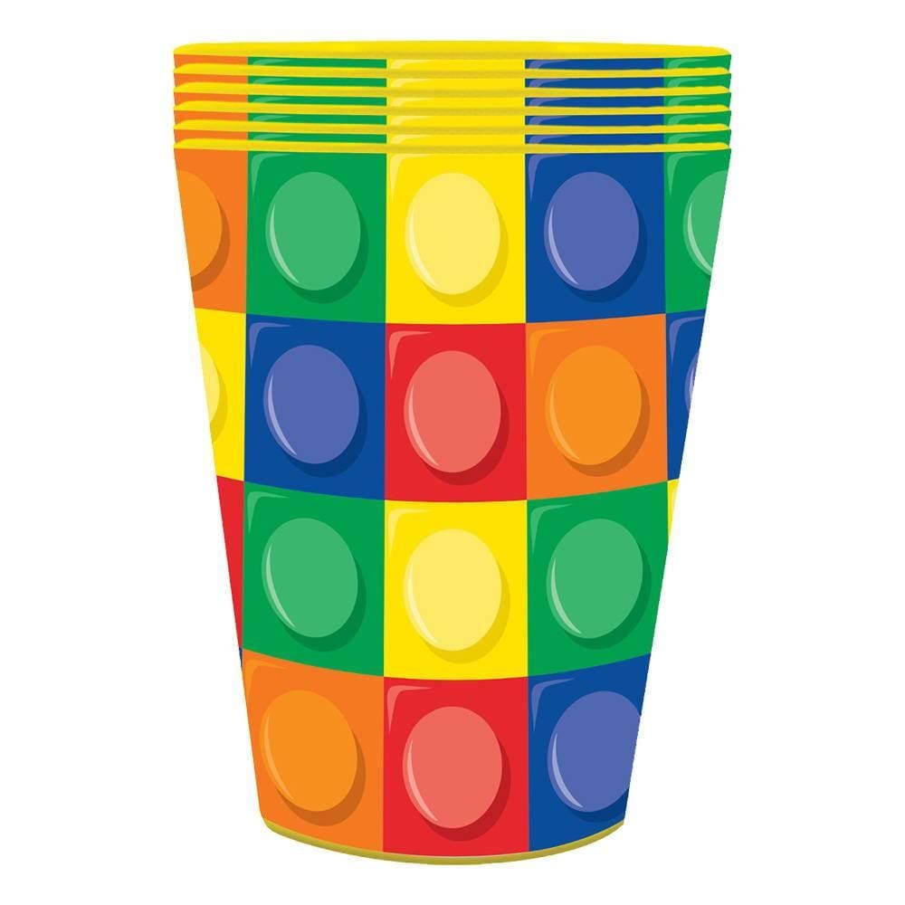 Buy Kids Birthday Block Party plastic favor cup sold at Party Expert