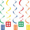 Buy Kids Birthday Block Party swirl decorations, 5 per package sold at Party Expert