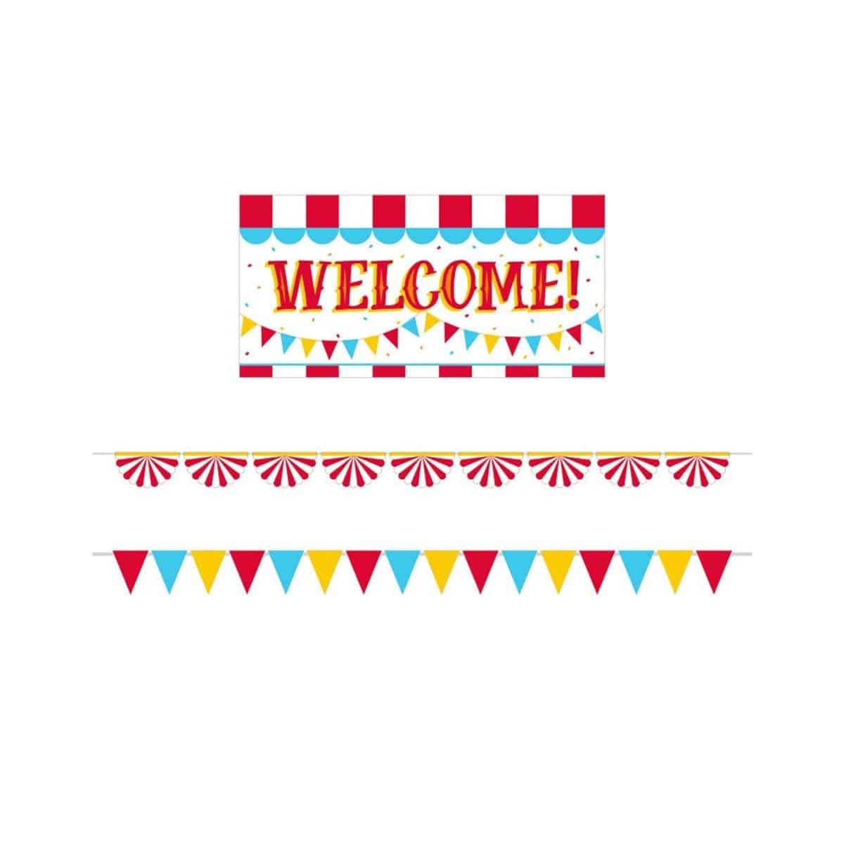 Buy Kids Birthday Carnival Banner Kit, 3 Count sold at Party Expert