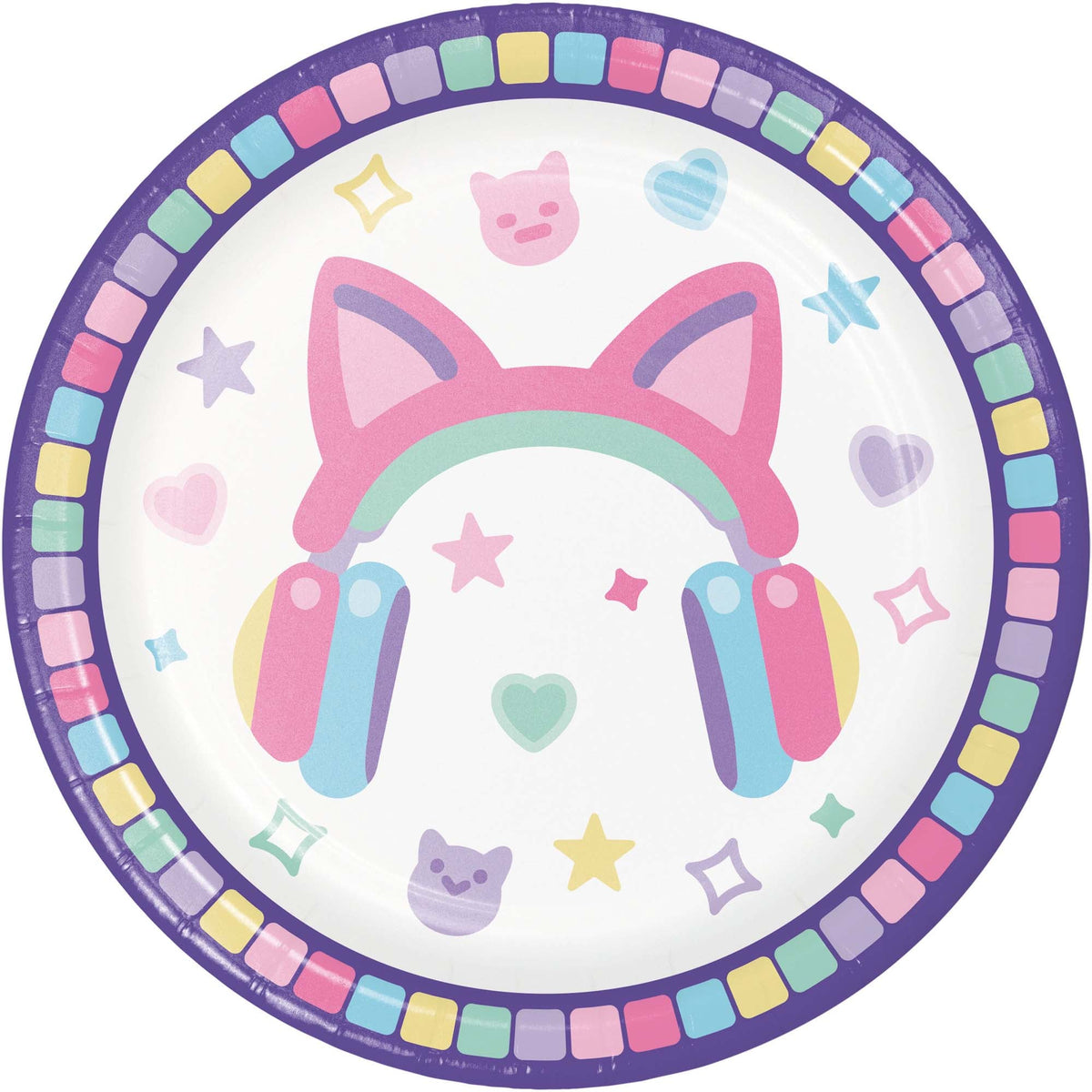 CREATIVE CONVERTING Kids Birthday Digital Game Plates, 7 Inches, 8 Count 039938982645