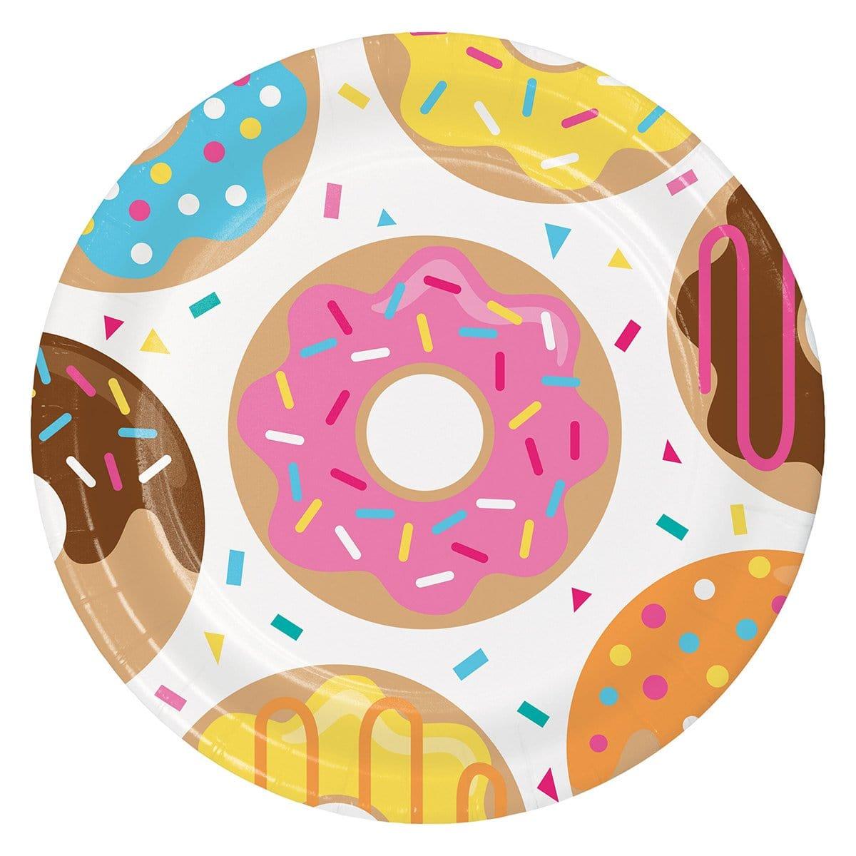 Buy Kids Birthday Donut Time Dinner Plates 9 inches, 8 per package sold at Party Expert
