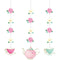 CREATIVE CONVERTING Kids Birthday Floral Tea Party Hanging Cutouts, 3 Count