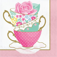CREATIVE CONVERTING Kids Birthday Floral Tea Party Lunch Napkins, 16 Count