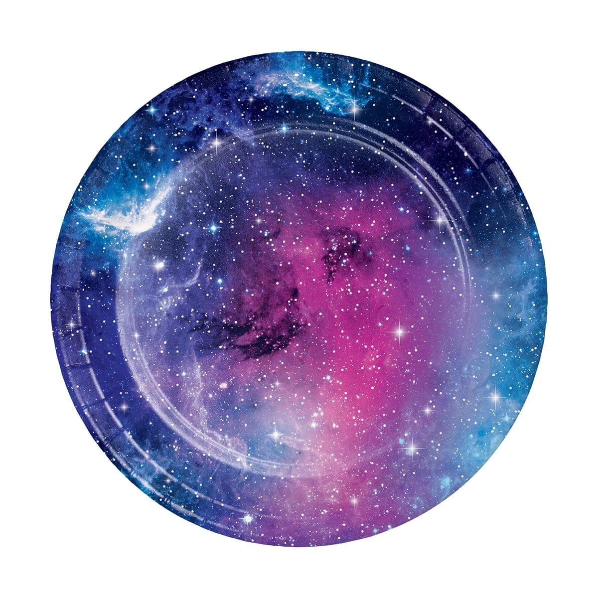 CREATIVE CONVERTING Kids Birthday Galaxy Paper Dessert Plates, 7 in, 8 Count