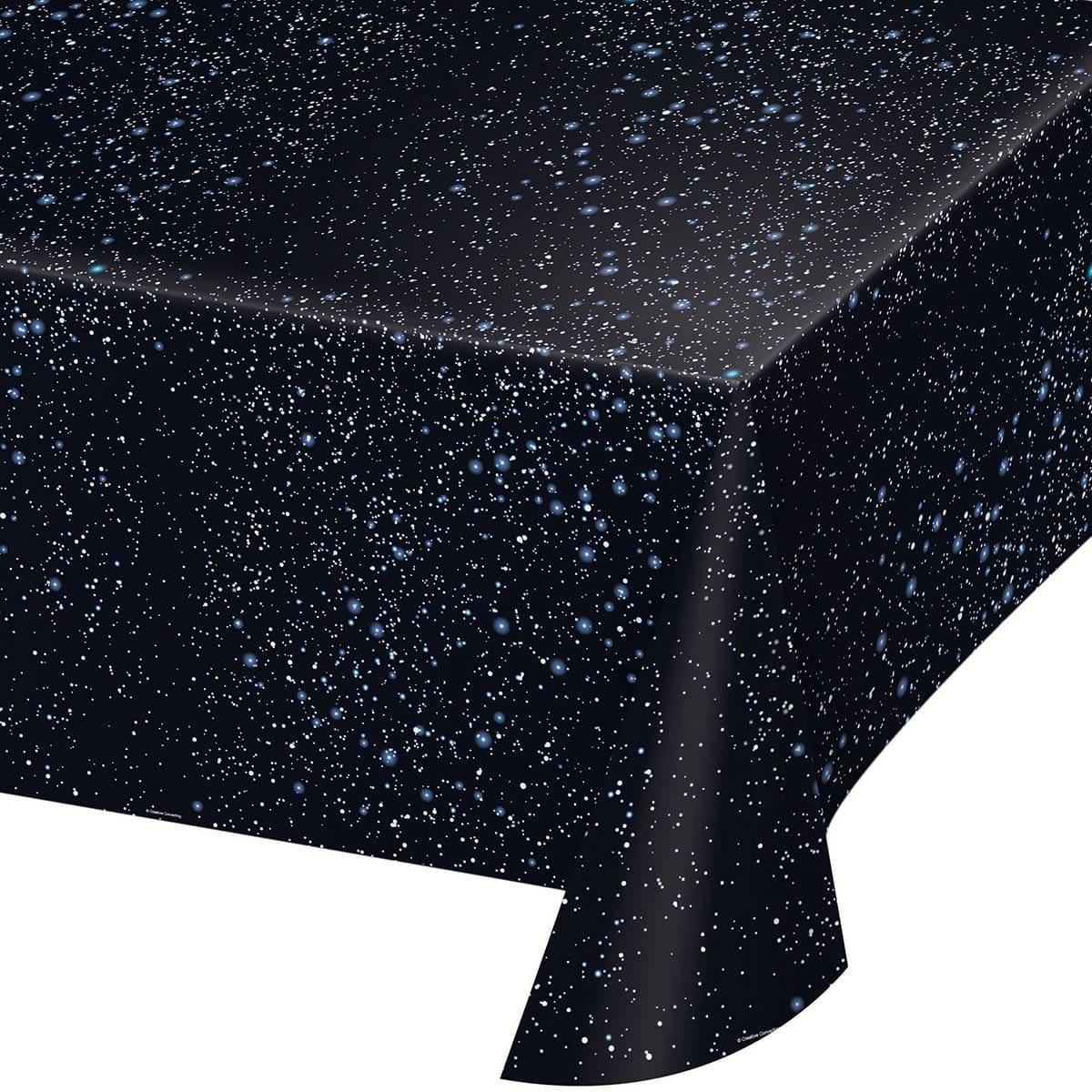 CREATIVE CONVERTING Kids Birthday Galaxy Table Cover, Plastic, 54" x 108"