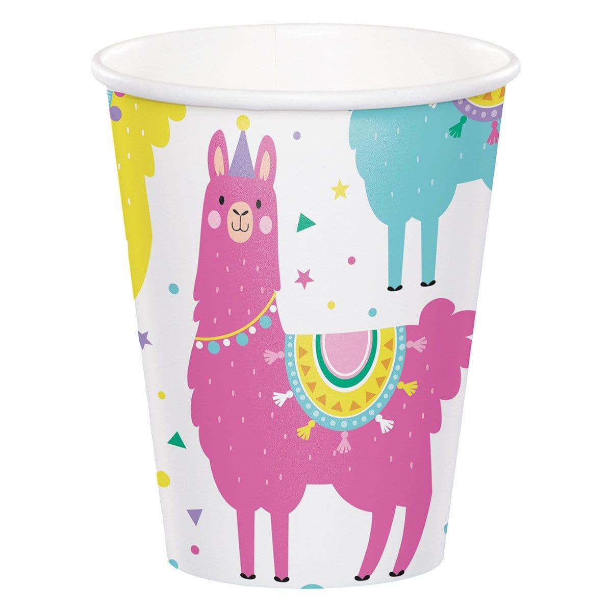 Buy Kids Birthday Llama Party paper cups 9 ounces, 8 per package sold at Party Expert