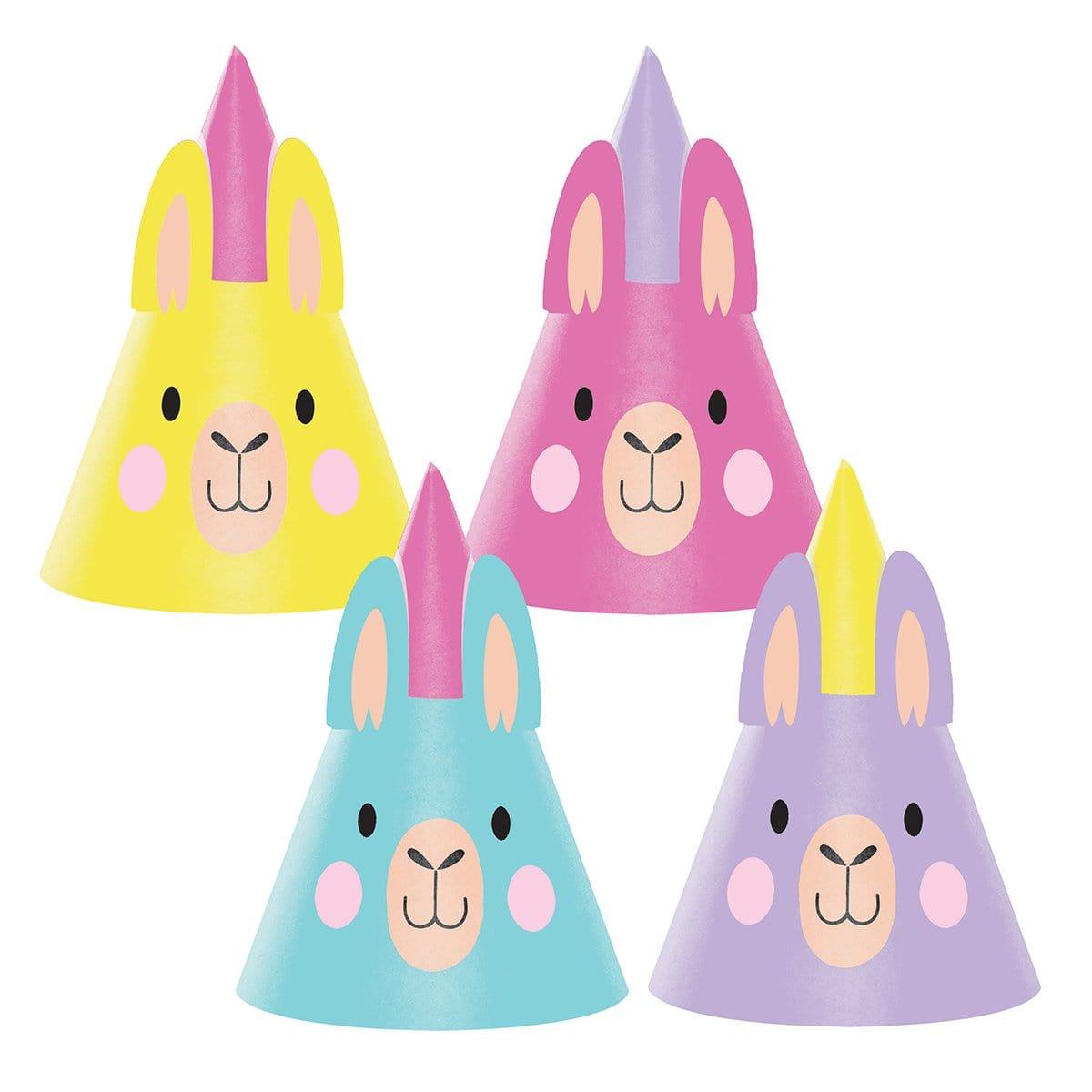 Buy Kids Birthday Llama Party party hats, 8 per package sold at Party Expert