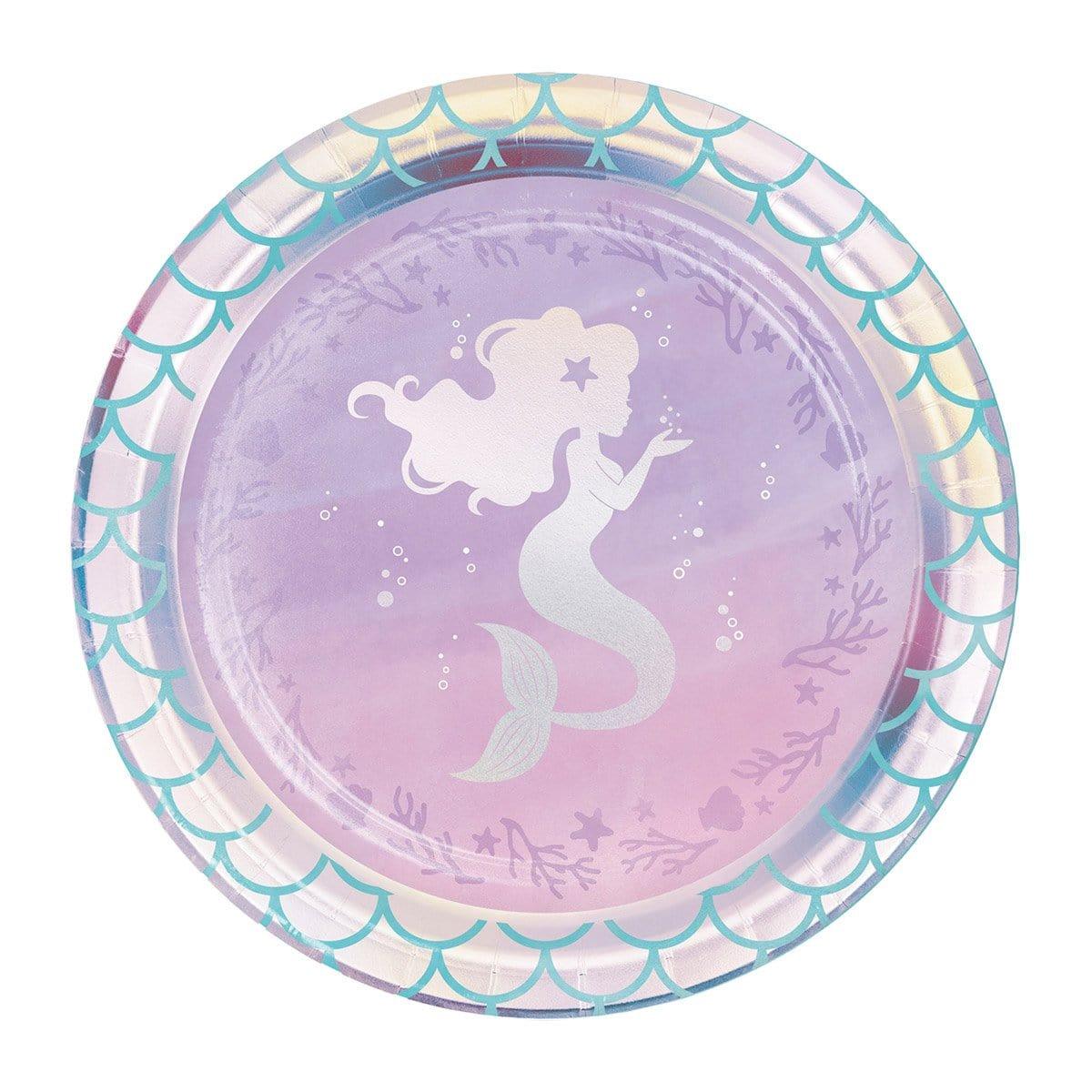 Buy Kids Birthday Mermaid Shine Dessert Plates 7 inches, 8 per package sold at Party Expert