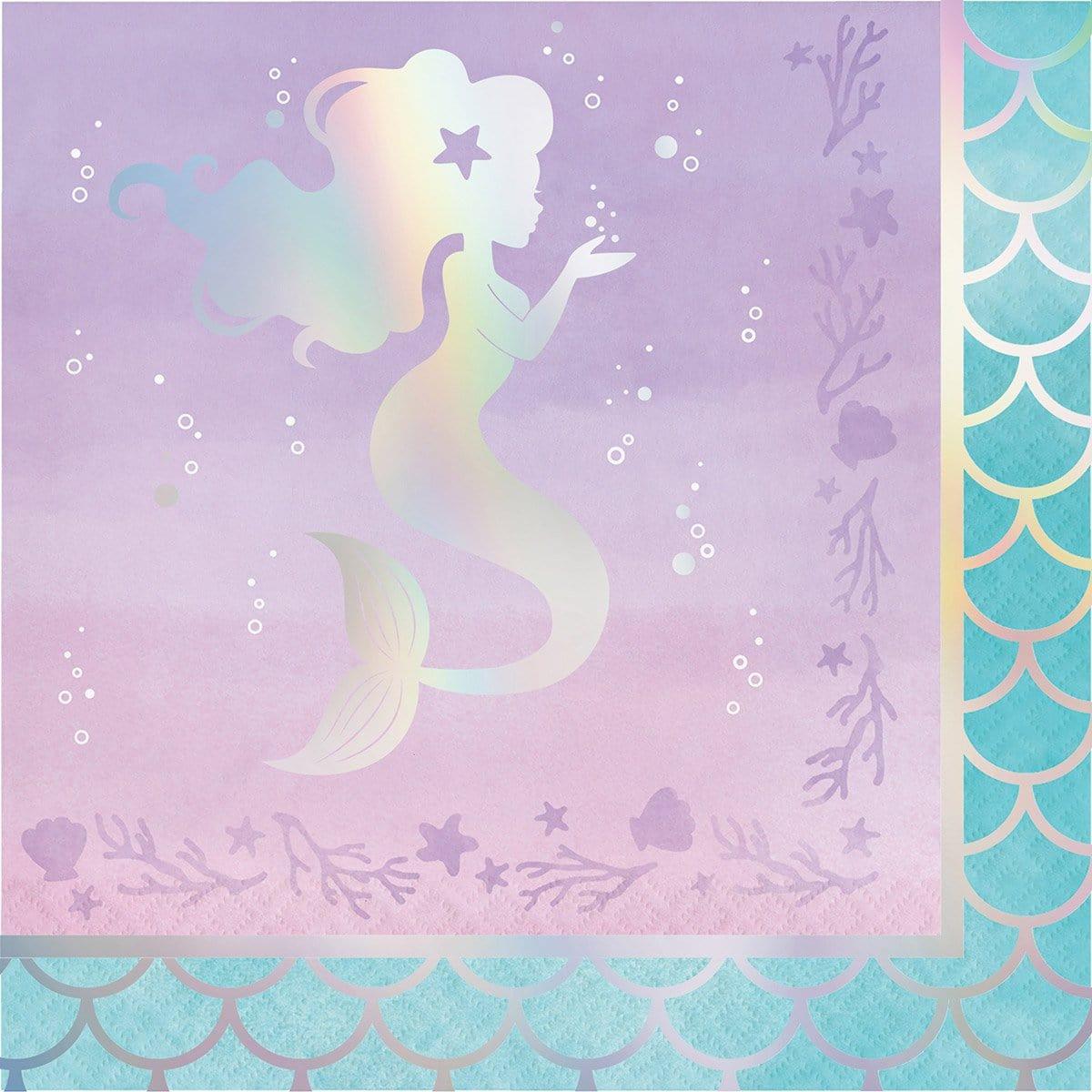 Buy Kids Birthday Mermaid Shine lunch napkins, 16 per package sold at Party Expert