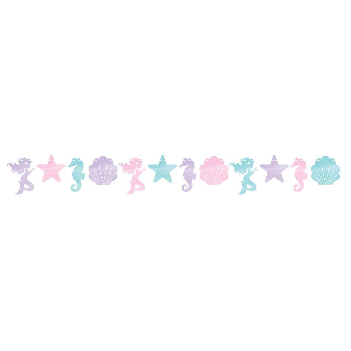 Buy Kids Birthday Mermaid Shine shaped banner sold at Party Expert