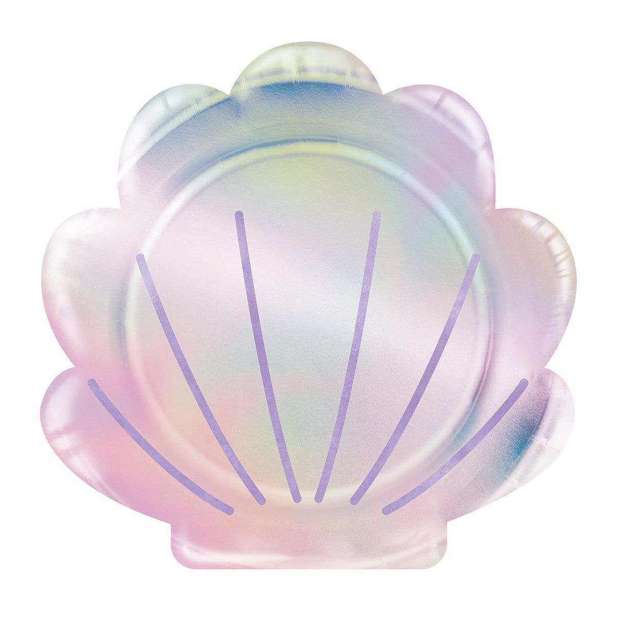 Mermaid Shine Shell Paper Plates 9 Inches | Party Supplies – Party Expert