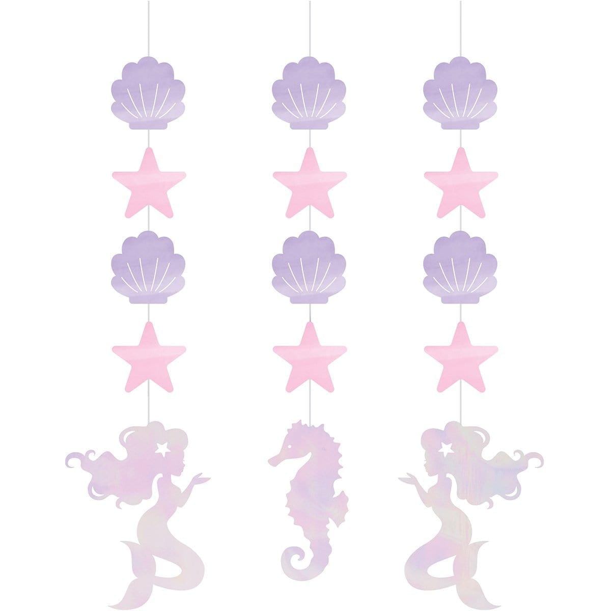Buy Kids Birthday Mermaid Shine string decorations, 3 per package sold at Party Expert
