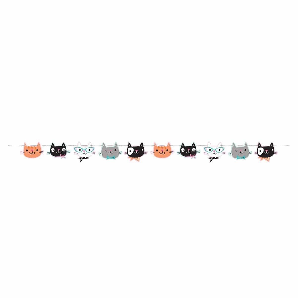 Buy Kids Birthday Purr-fect Party cat face banner sold at Party Expert