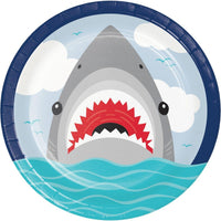 Buy Kids Birthday Shark Party Dinner Plates 9 inches,  8 Count sold at Party Expert