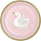Buy Kids Birthday Swan Party Dinner Plates 9 inches, 8 per package sold at Party Expert