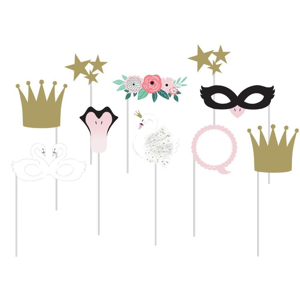 Buy Kids Birthday Swan Party photo booth props, 10 per package sold at Party Expert