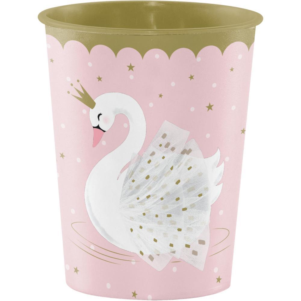 Buy Kids Birthday Swan Party plastic favor cup sold at Party Expert