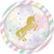 Buy Kids Birthday Unicorn Sparkle Dinner Plates 9 inches, 8 per package sold at Party Expert