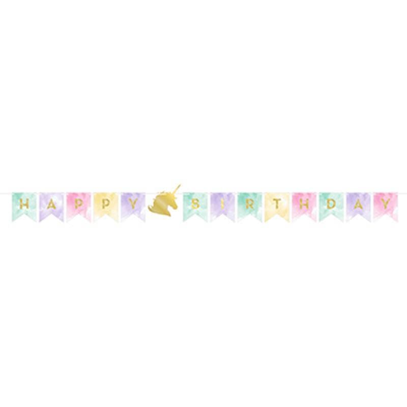 Buy Kids Birthday Unicorn Sparkle pennant banner sold at Party Expert