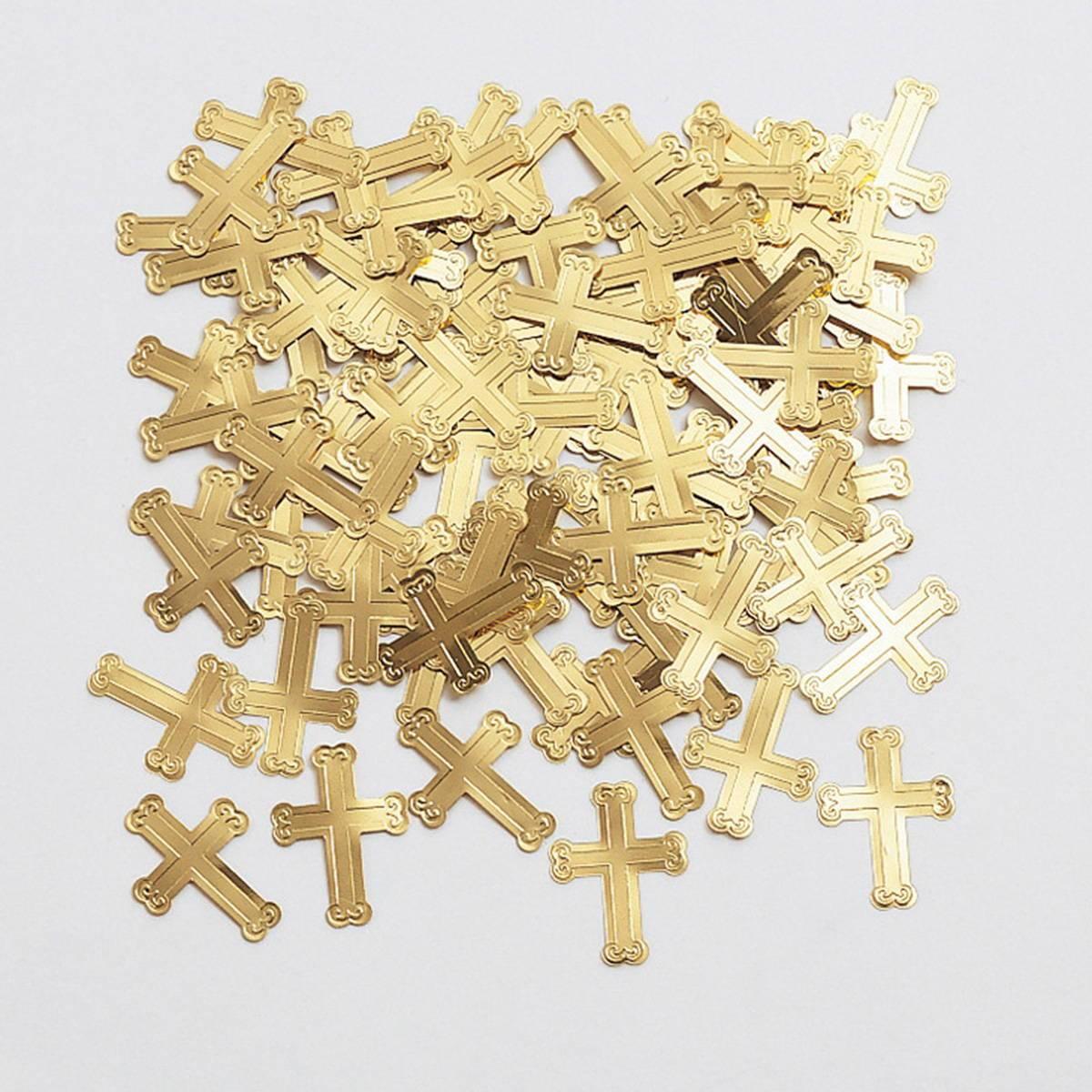 Buy Religious Confetti Gold Crosses sold at Party Expert