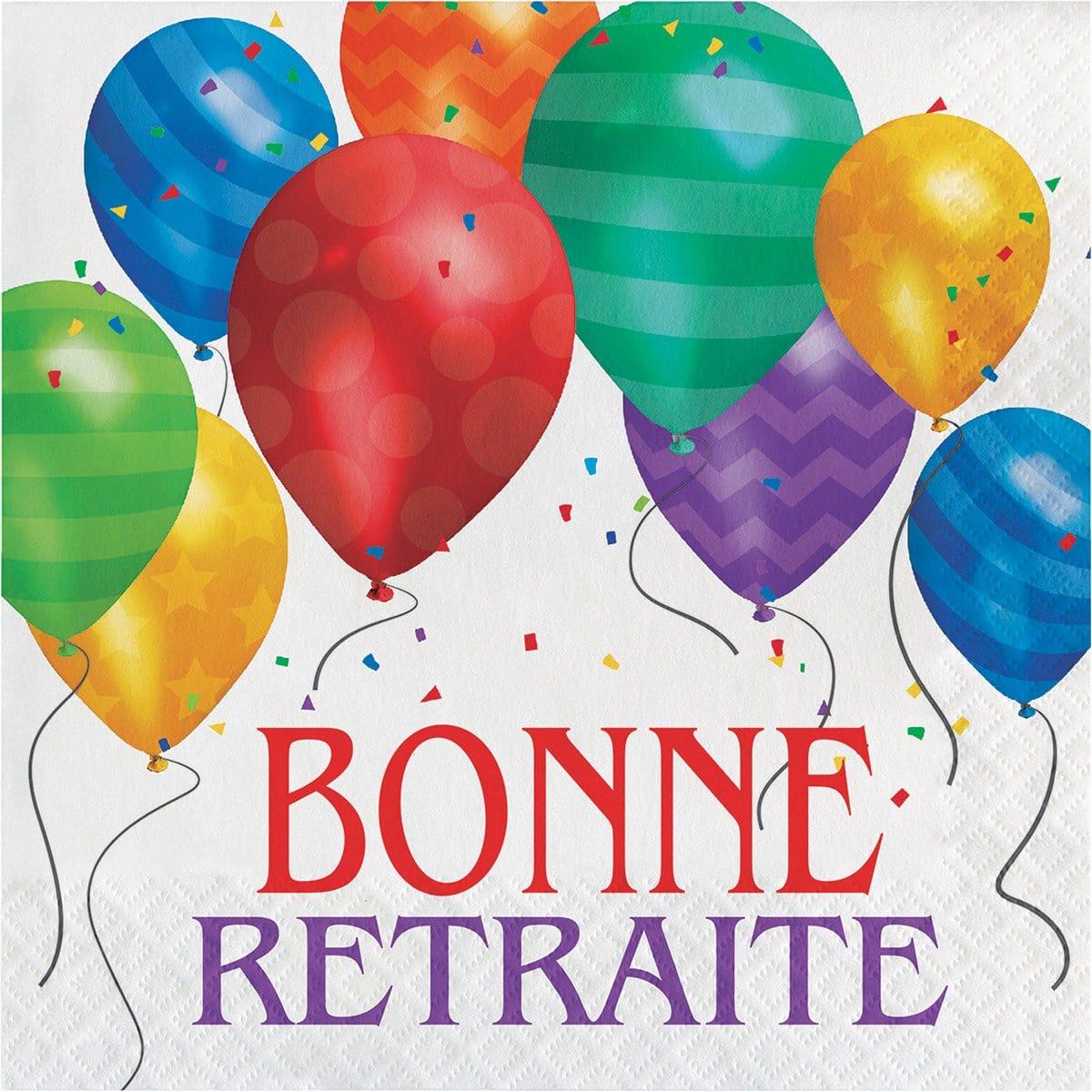 Buy Retirement Balloon Blast - Lunch Napk. Bonne Retraite 16/pkg. sold at Party Expert