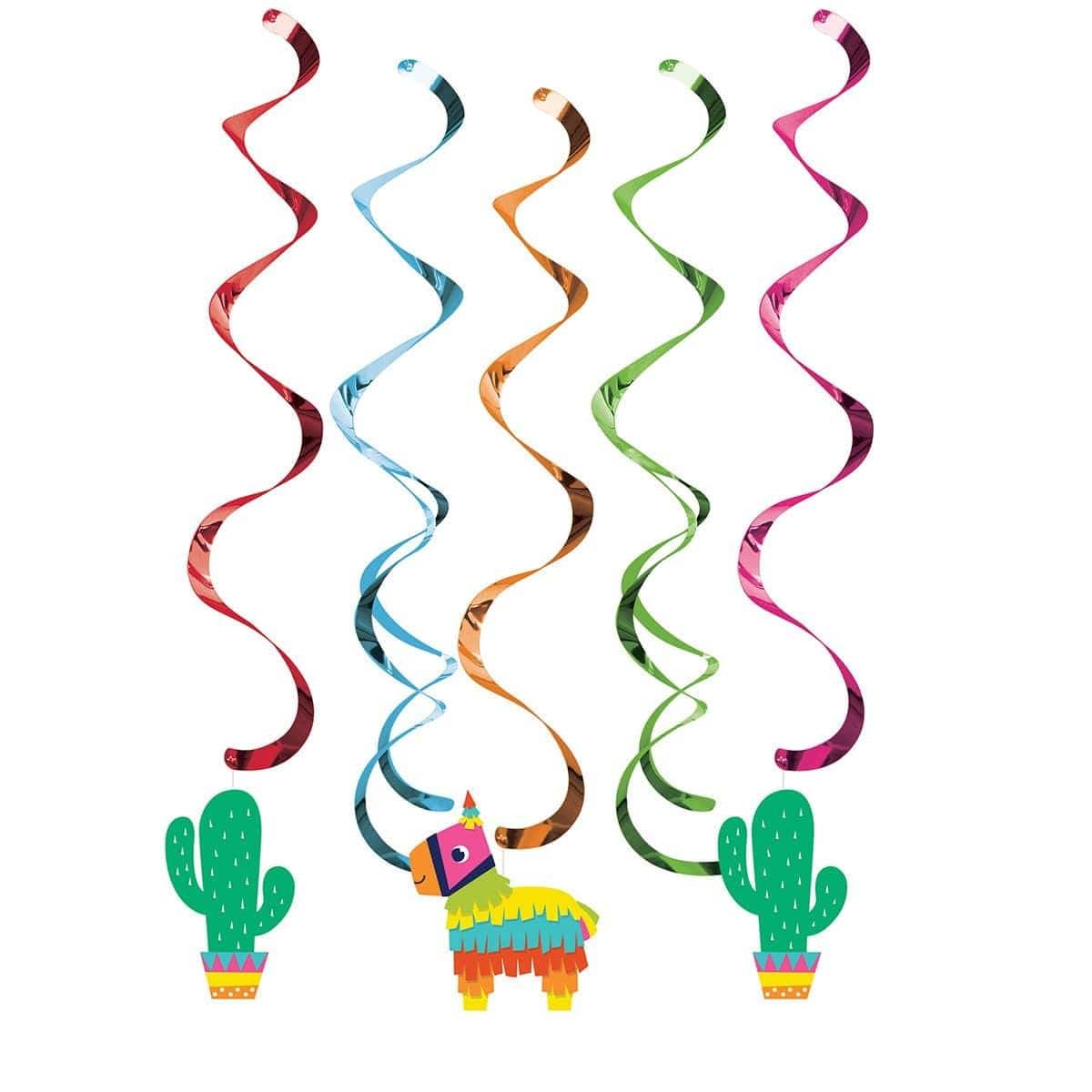 Buy Theme Party Mexican Fiesta Swirl Decorations, 5 per Package sold at Party Expert