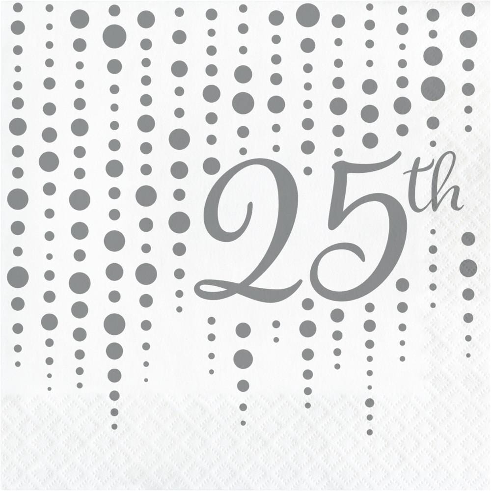 Buy Wedding Anniversary 25th Anniversary lunch napkins, 16 per package sold at Party Expert
