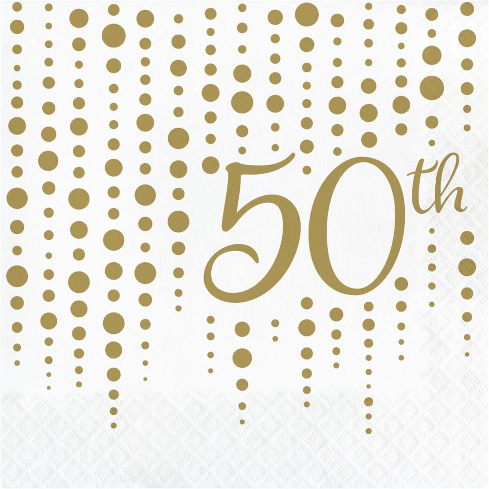 Buy Wedding Anniversary 50th Anniversary  lunch napkins, 16 per package sold at Party Expert